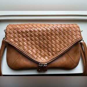 Maurice’s tan leather crossbody purse